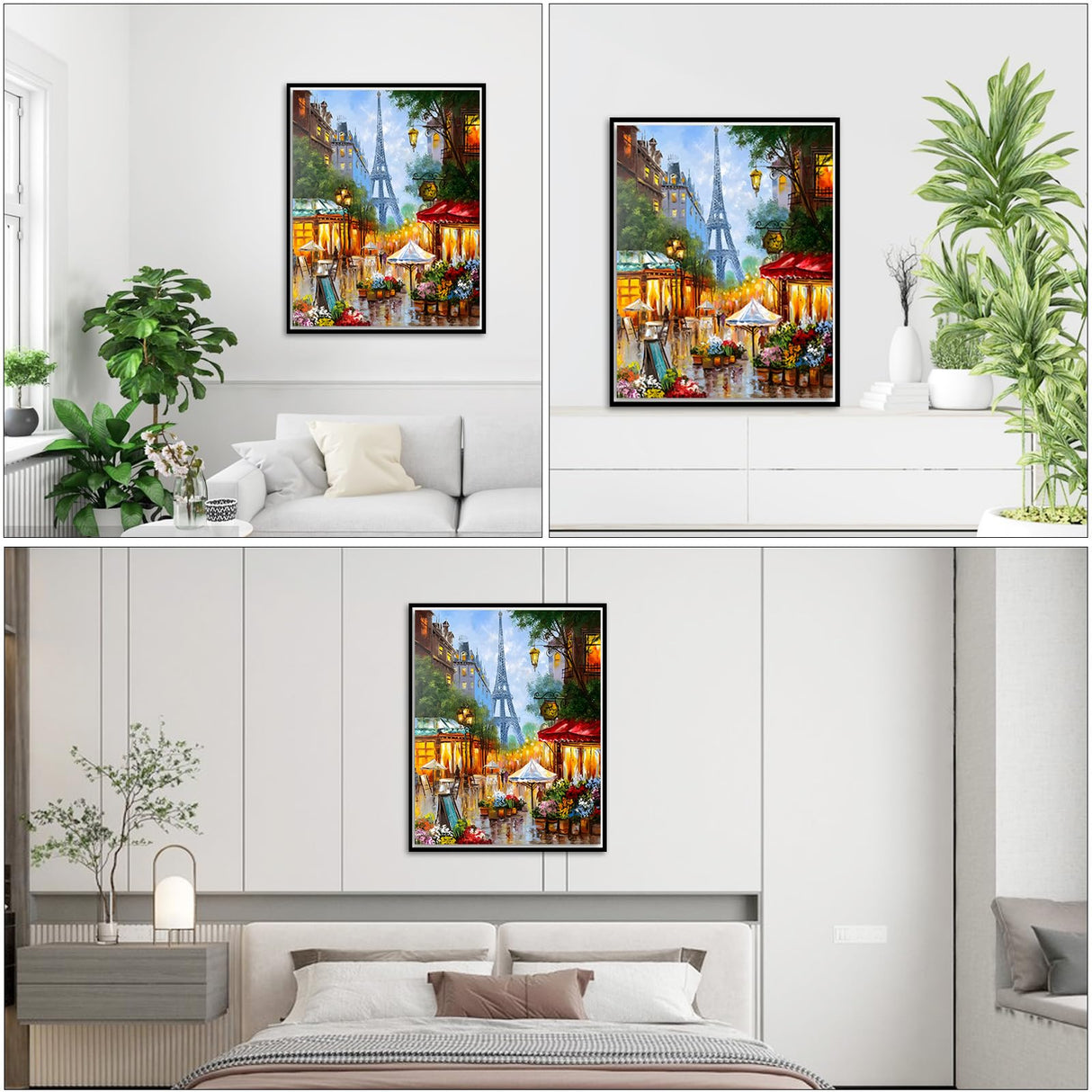 NEWENMO Paint by Numbers for Adults Street Landscape, Paint by Numbers Tower On Canvas Without Frame, DIY Oil Painting Perfect for Beginner, Hobbies and Home Wall Decor(16 * 20In) NEWENMO