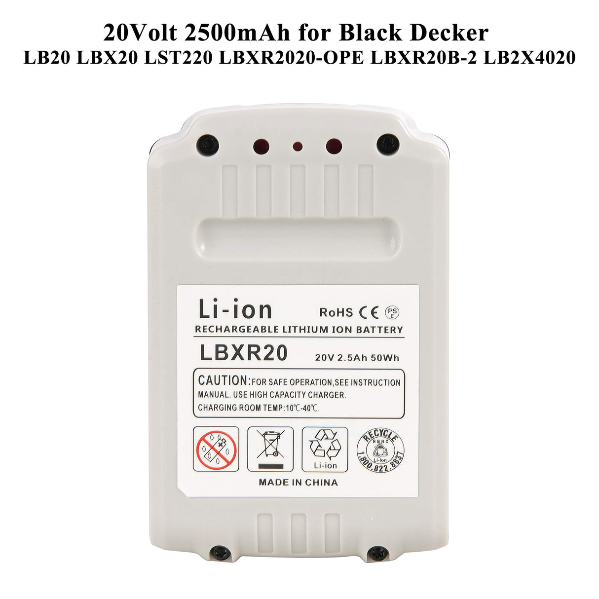 Cell9102 20V Lithium Battery and Charger for Black and Decker 20V LCS1620 Charger and Battery LBXR20 BXR20-OPE LBXR2020 LBXR20, Capacity Output 3.0Ah CELL9102