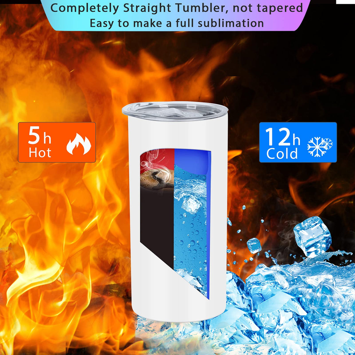 Wzaytia 15 Oz Sublimation Tumblers Blank (8 Pack), Skinny Straight Kids Sublimation Tumblers Bulk, Individually Gift Boxed, White Tumblers Sublimation Wzaytia