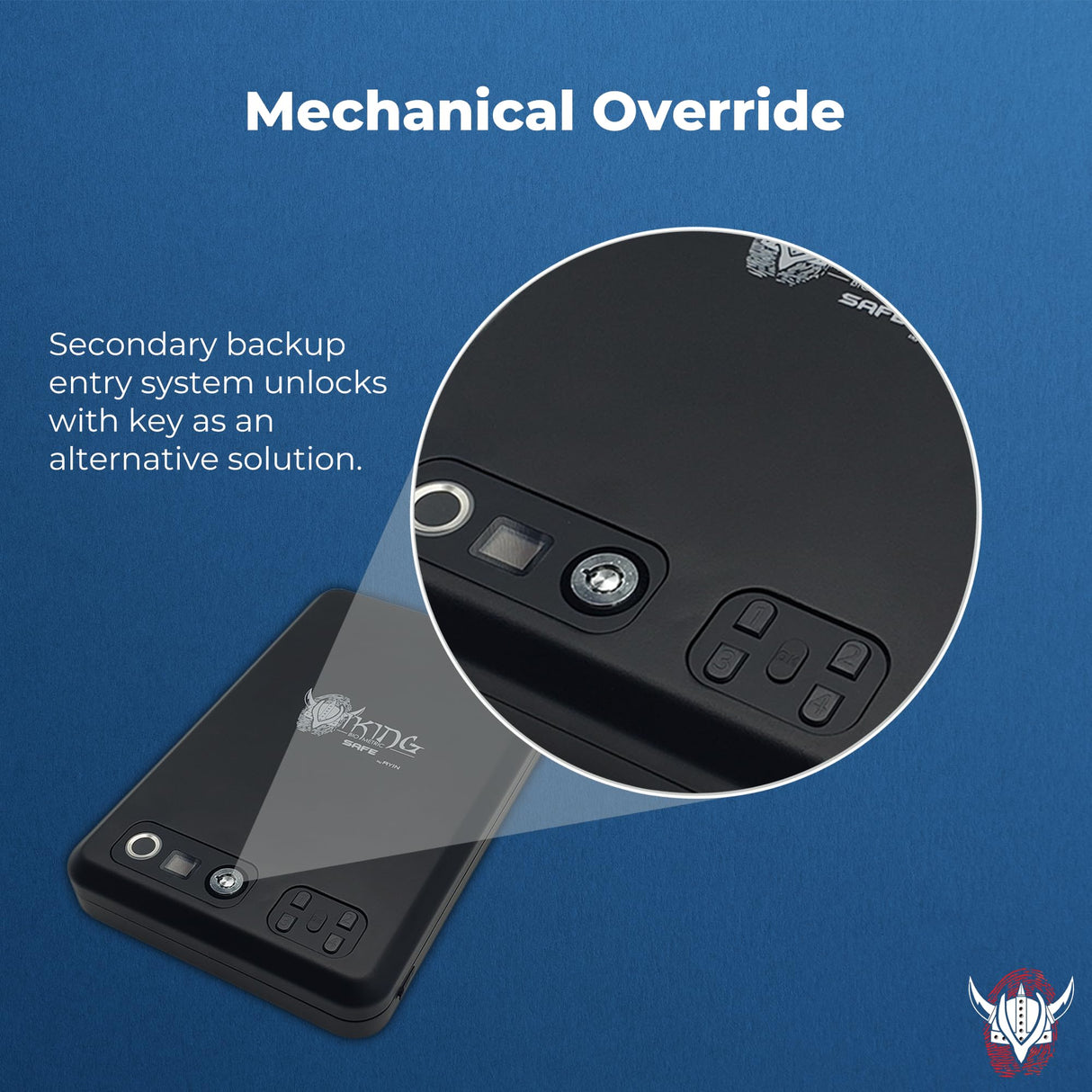 Viking Biometric Fingerprint Lock Biometric Fingerprint Gun Safe 360 Degree Fingerprint Detection LCD Feedback Screen Weather & Dust Resistant IP65, Portable Design AYIN