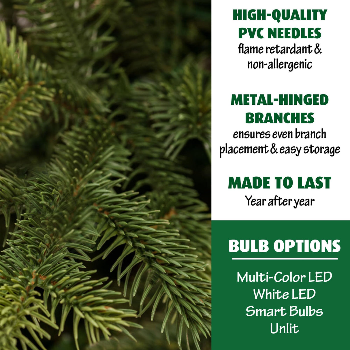 Fraser Hill Farm 7.5-Ft. Foxtail Pine Artificial Christmas Tree with Stand and No Lights, Unlit Foldable Fake Christmas Tree with Realistic Foliage for Home Decoration Fraser Hill Farm