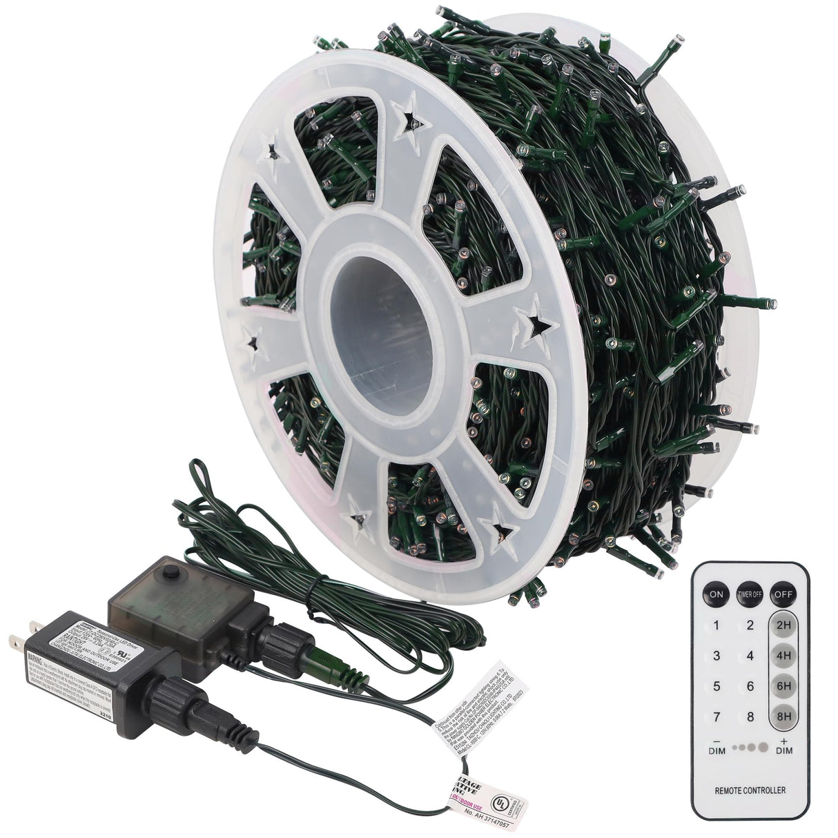 LJLNION 1000LED Christmas Lights, Extra Long 328FT Xmas Green Wire Fairy String Lights Plug in Outdoor, Remote Control & 8 Lighting Modes, Waterproof for Wedding Party Bedroom Decorations, Warm White LJLNION