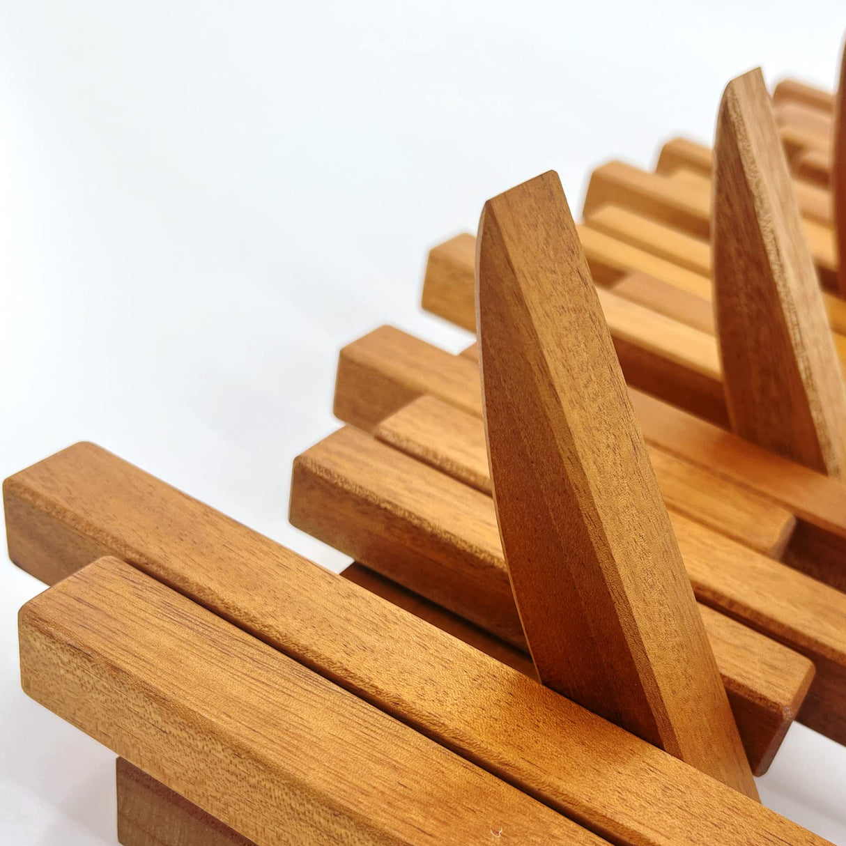 Acsigesn Wooden Coat Rack Wall Mounted Sticks Multi Rack Solid Handmade Natural Cherry Wood Artwork with 5 Flip-Down Unique Modern Hooks for Coats Bag Hat Umbrella Acsigesn