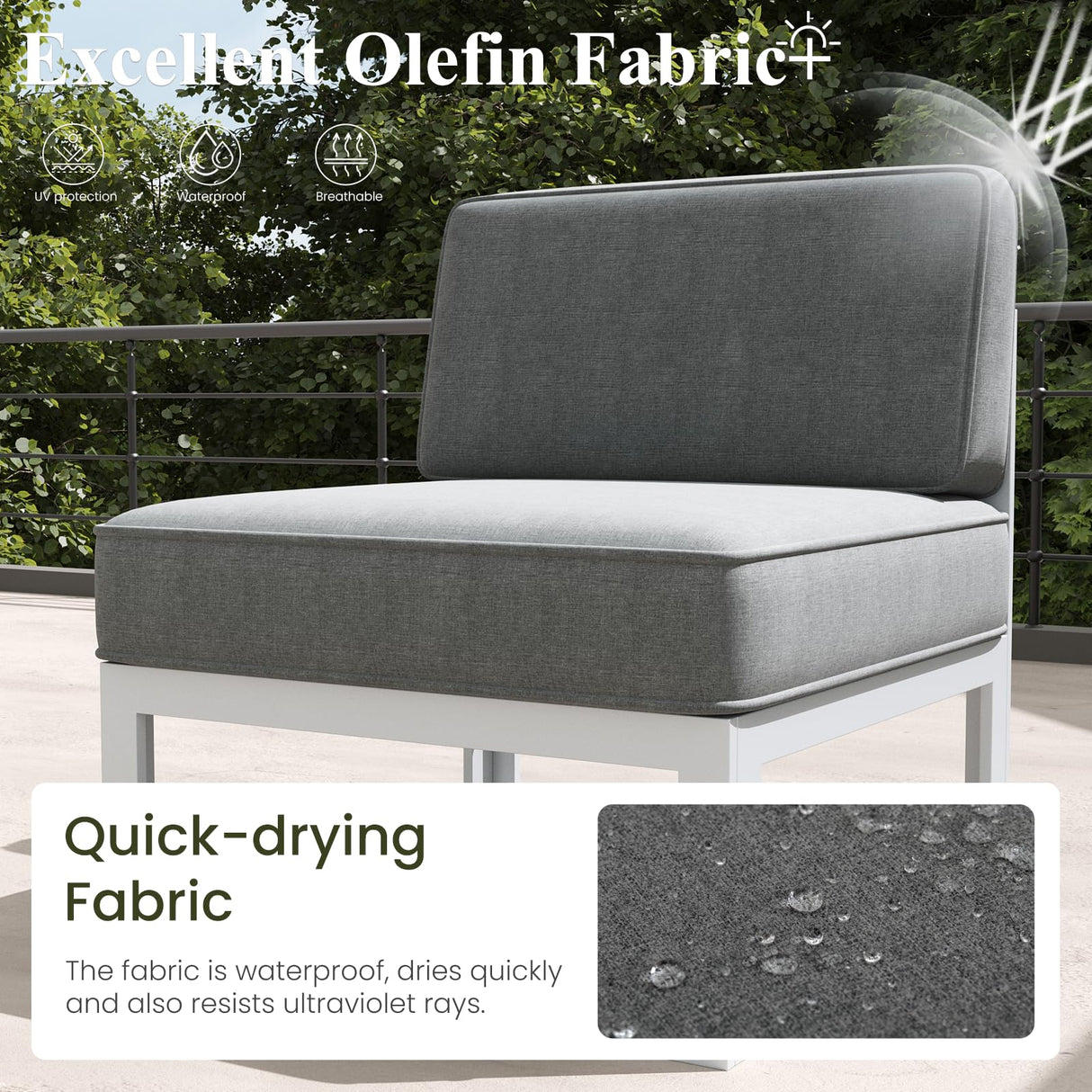 LayinSun 9 Pieces Modern Aluminum Patio Furniture Set with Fire Table, Outdoor Modular Sectional Conversation Set L-Shaped Sofa for Backyard LayinSun