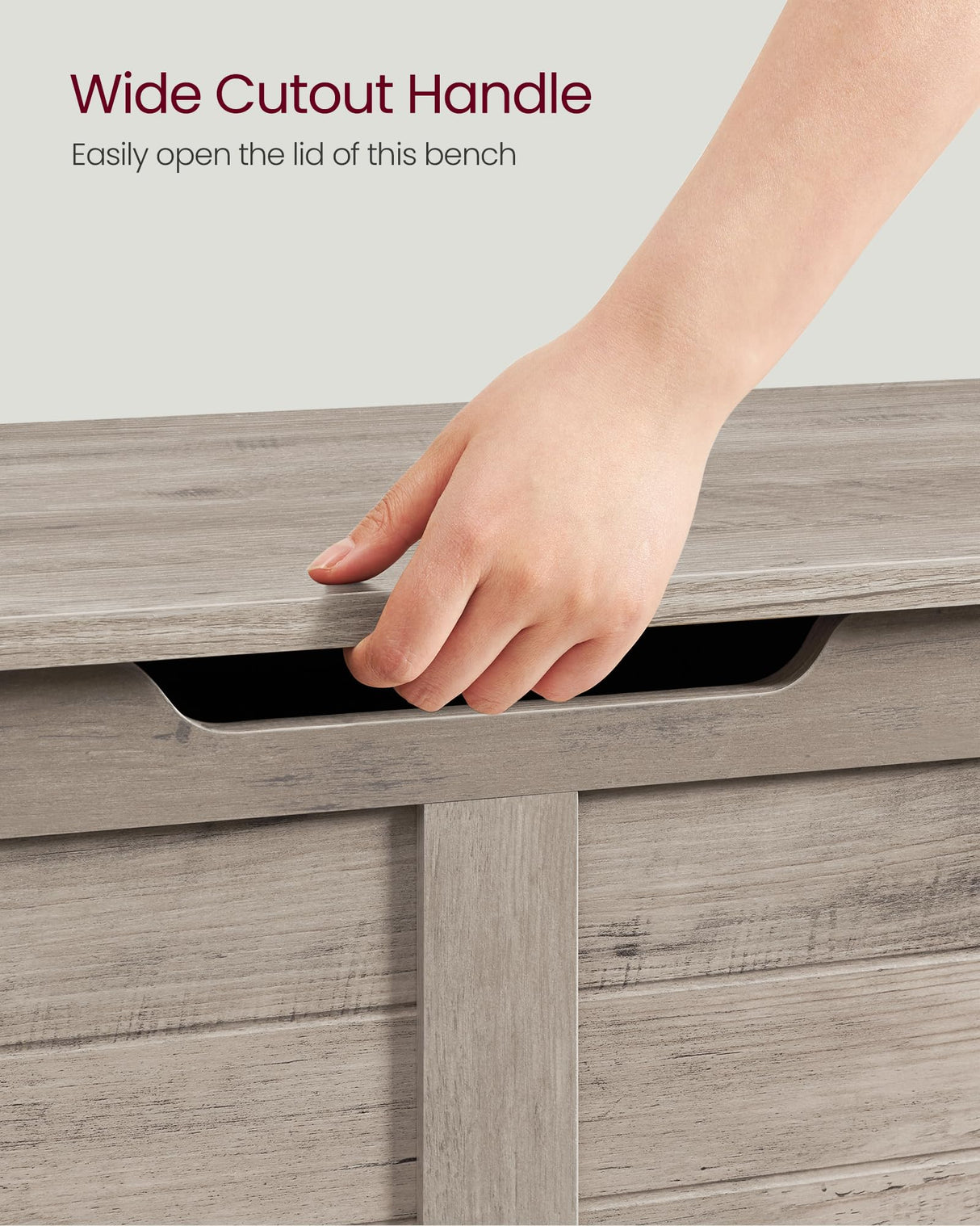 VASAGLE Storage Chest, Storage Trunk with 2 Safety Hinges, Storage Bench, Shoe Bench, Farmhouse Style, 15.7 x 39.4 x 18.1 Inches, for Entryway, Bedroom, Living Room, Heather Greige ULSB061K02 VASAGLE