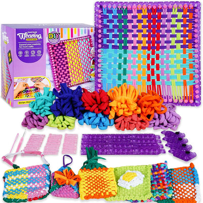 Weaving Loom Kit, DIY Arts and Crafts for Kids and Adults, Includes 288 Loops & Step-by-Step Instructions, Ideal Gifts for Girls Ages 5 6 7 8-12 13
