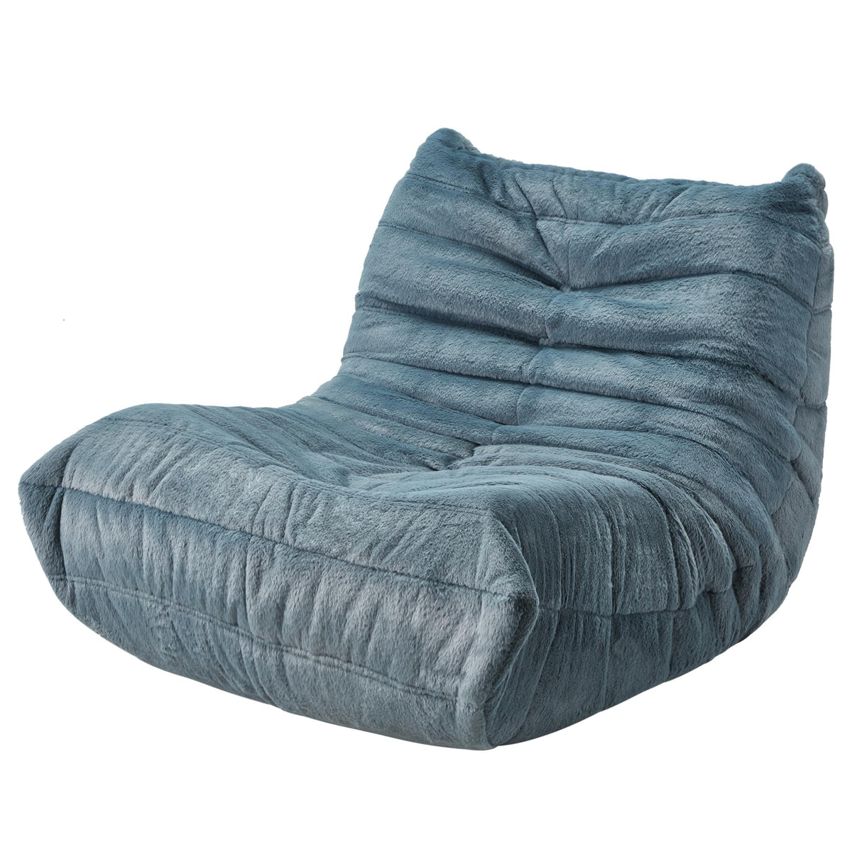 Bean Bag Chairs for Adults Giant Bean Bag Chair Memory Foam BeanBag Chair Big Bean Bag Sofa with Filler Faux Fur Fireside Beanbags Lazy Sofa for Living Room Bedroom Dorm Office (Bluegrey Plush) Hobestluk