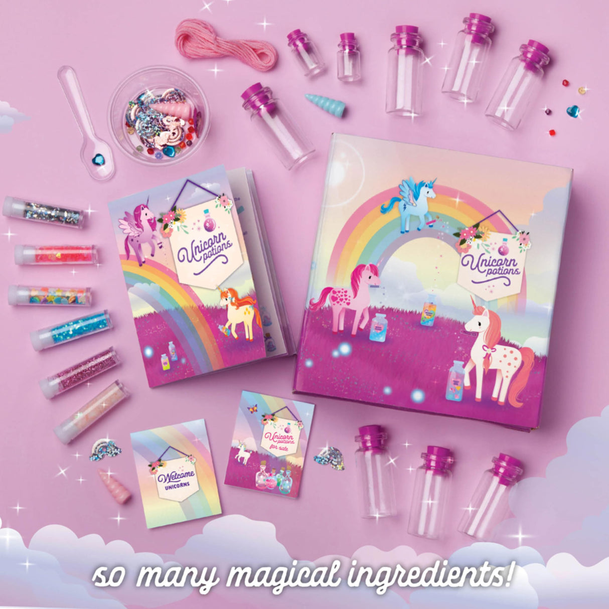 Craft-tastic – DIY Unicorn Potions Craft Kit – Includes Book with Magical Recipes, Enchanted Ingredients, Cabinet & More – Arts & Crafts for Kids – Fun, Creative & Unique Gift Craft-tastic