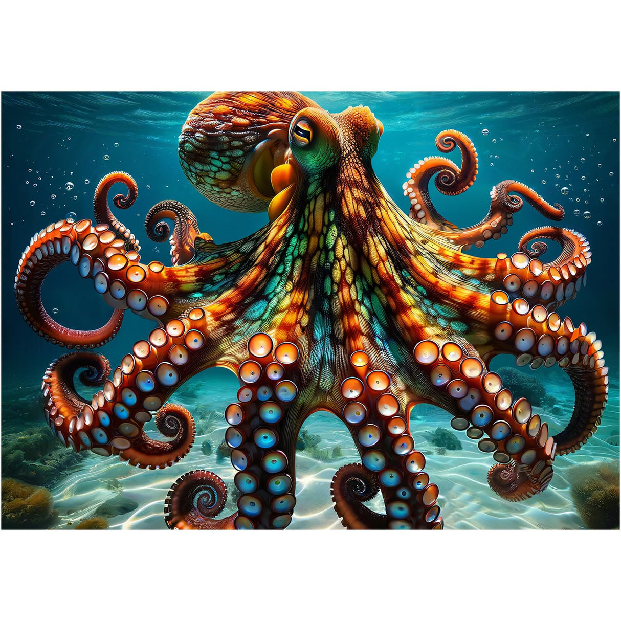 Rocorose Octopus Puzzles for Adults 1000 Pieces, Deep Blue Sea Ocean Exploration Theme Jigsaw Puzzle, Nature Marine Artwork Challenging Family Activity Puzzle Game Rocorose