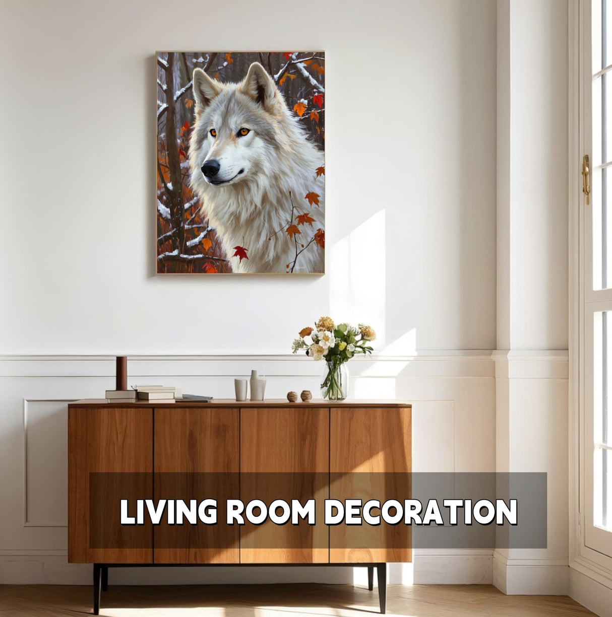 TINDAY Wolf Paint by Numbers Kit for Adults Paint by Numbers for Adults Beginner Painting by Number Kits for Adult on Canvas Acrylic Painting Home Decor Wall Decor Prefect for Gift 16x20 in TINDAY