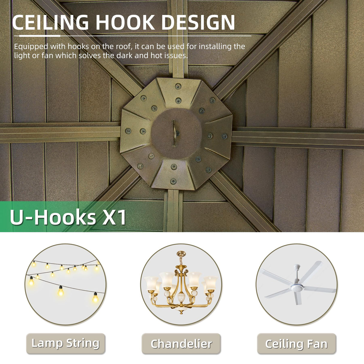 Domi 12x12FT Hardtop Gazebo with Netting & Curtains, Outdoor Aluminum Frame Gazebo with Galvanized Steel Double Roof, Outdoor Permanent Metal Pavilion for Patio Deck Lawn and Garden, Brown domi outdoor living