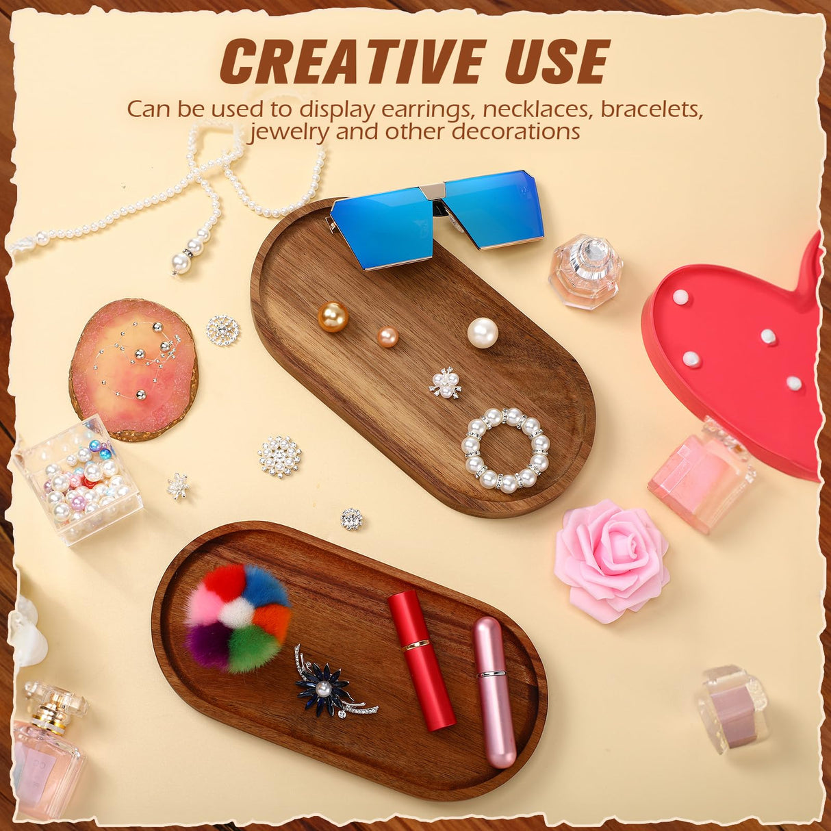 Geetery 12 Pcs Acacia Wooden Serving Trays 10 Inch Oval Wood Platter Wooden Serving Platter Oval Charcuterie Plates Board Wood Cheese Plate Fruit Wood Tray Acacia Cheese Board for Dessert Appetizer Geetery