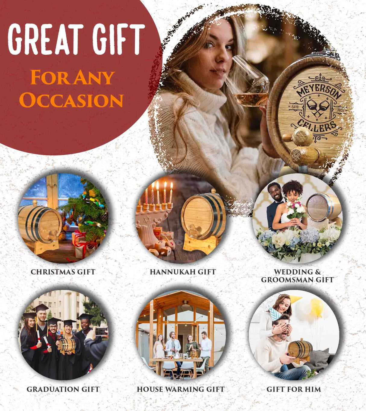 Personalized 1 Gallon Oak Wine Barrel with Stand, Bung, and Spigot (5 liter) | Age Cocktails, Wine, Mead and More! | Custom Engraved Vineyard Bistro THOUSAND OAKS BARREL
