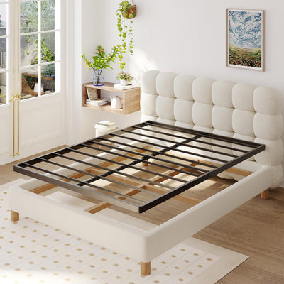 Upcanso King Box Spring Bed Base 2 Inch, Low Profile Metal Box Spring King Bunkie Board 2 Inch, 3000 Lbs Max Weight Capacity Mattress Foundation, Noise-Free, Easy Assembly