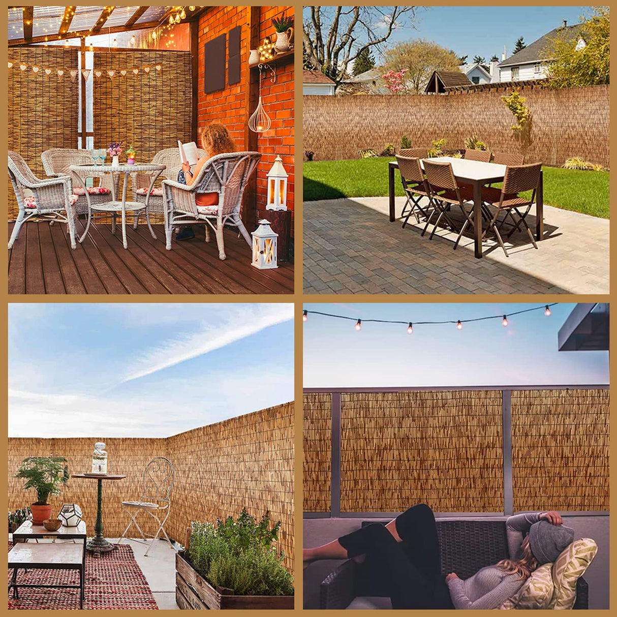 Natural Reed Fencing Rolls, Reed Screen for Garden, Privacy Fence,Bamboo Reed Roll-Up Blind Shades,2 3 4 5 Feet High,Hand-Woven,Sun Shade,Waterproof (Size : 61x1005CM(2x33ft)) XINSARV