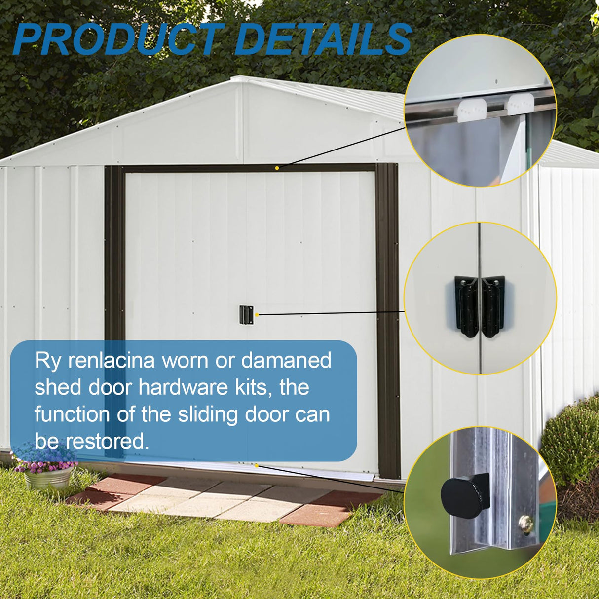 EAORBD Door Tune-Up Kit for Arrow Shed Storage Products, Dk100-A Sliding Shed Doors Kit EAORBD