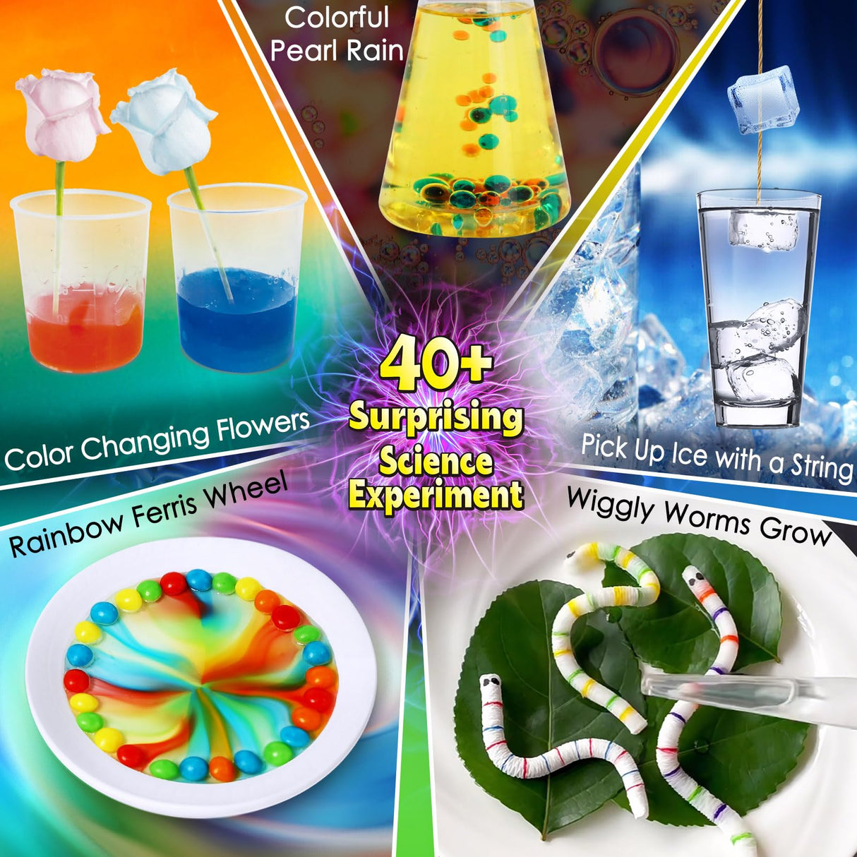 UNGLINGA 40+ Experiments Science Kit for Kids - Chemistry Set, Educational Toy Gift Idea for Boys and Girls Birthday Christmas S.T.E.M Scientist Learing Toy UNGLINGA