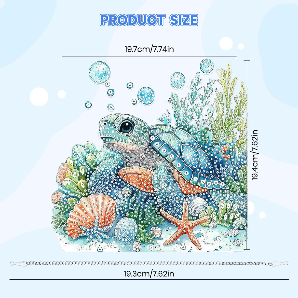 MOGTAA Turtle Diamond Art Hanging Pendant Kits, 5D Special Shape Diamond Art Kits for Adults, Crystal Rhinestones Animal Diamond Painting Gem Art for Home Wall Garden Window Decor MOGTAA