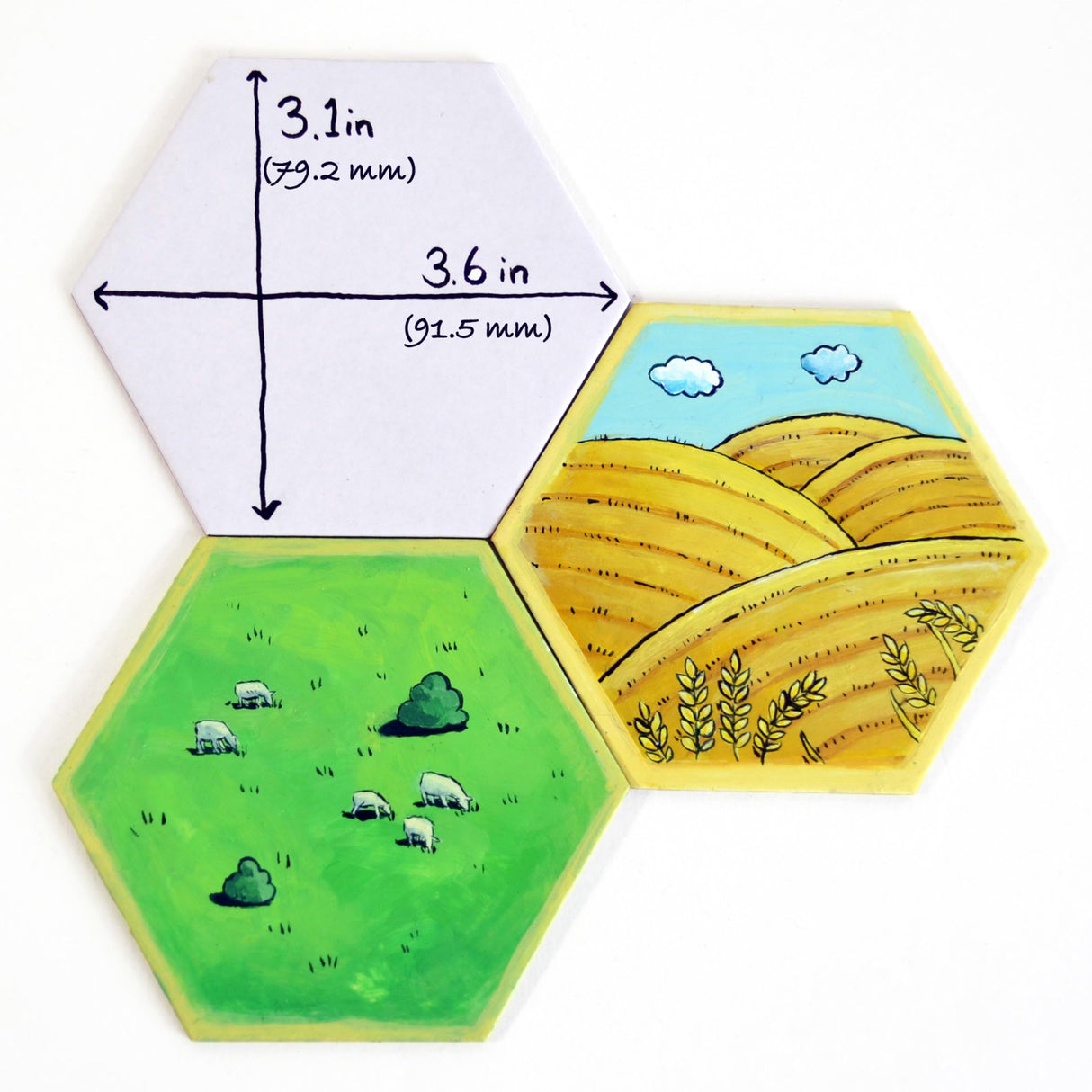 Apostrophe Games Hexagon Board Game Tiles – 20Pcs Large Game Board Pieces – Blank Game Board Chits, Same Size as Settlers of Catan – Create Your Own Custom Tiles Apostrophe Games