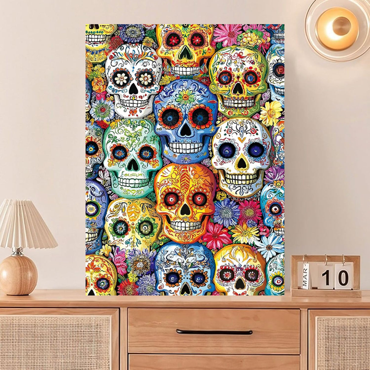 Diamond Art Kits for Adults Beginner- Skull DIY Modern Diamond Painting Kits 5D Diamond Dots Gem Art Crafts with Tools- Round Full Drill Funny Crafts for Home Wall Decor&Gift-12x16 inch Fairyland JinWenn