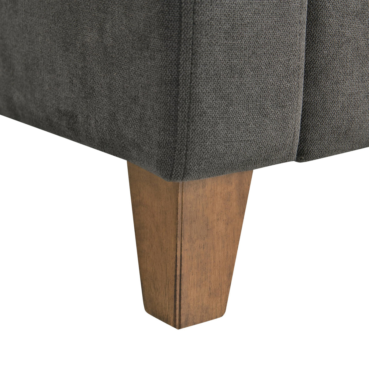 Serta® Armstrong 52" Soft Modern Sofa, Sloped Track Arms, Solid Wood Legs, Easy Assembly, Dream Coil® Comfort, Soft Woven Polyester Fabric, Gray Serta