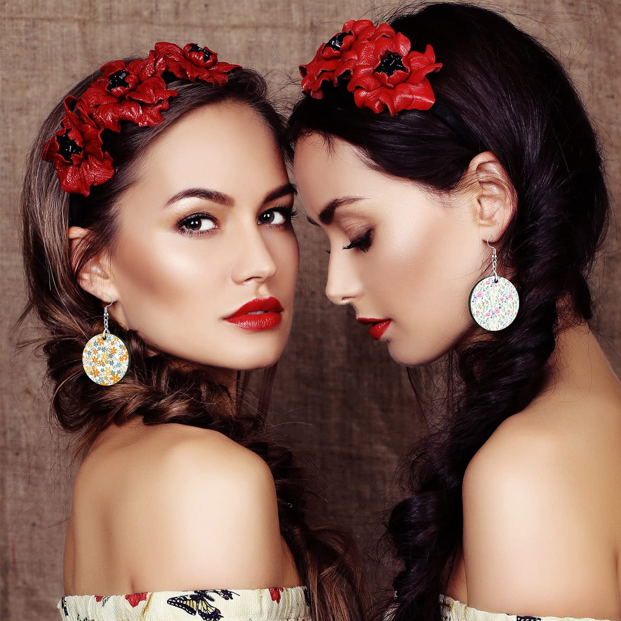 Yaomiao 36 Pcs Christmas Sublimation Blank Earrings Bulk Heat Transfer Earrings Unfinished Wood Transfer White Earring with Hooks for DIY Jewelry Making (Round Style) Yaomiao