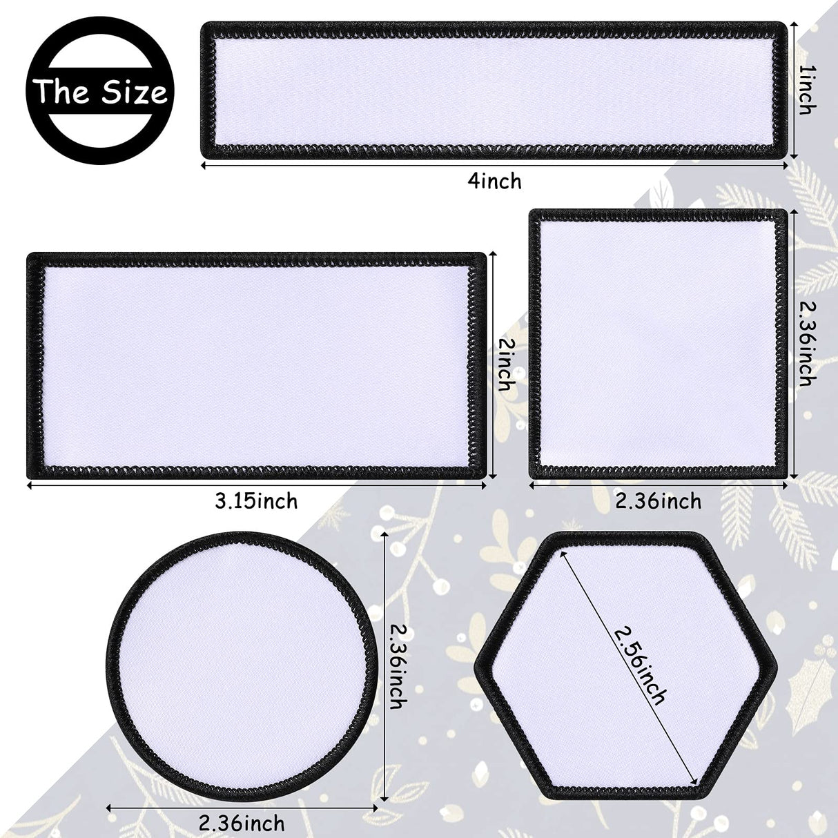 50 Pieces Sublimation Patch Fabric Iron-on Blank Patches Fabric Repair Sublimation Blank Patch Heat Transfer Blank Patch for Hats Clothes Uniforms Jeans Backpacks Dog Vest (Black, Classic Series) Waydress