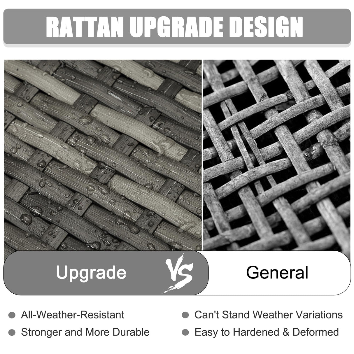 LayinSun 8 Piece Patio Furniture Set with 44" Propane Gas Fire Pit Table, Outdoor Sectional Conversation Set Wicker Rattan Sofa Set with Coffee Table LayinSun
