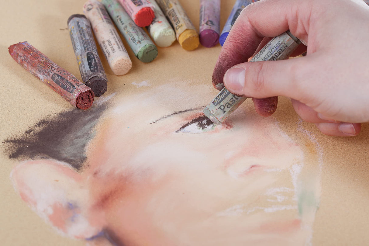 Schmincke - Pastels, 15 colors"Portrait", 77 415 097, boxed set with 15 pastels, handmade pastels, brilliant, velvety matt, highly lightfast colors Schmincke