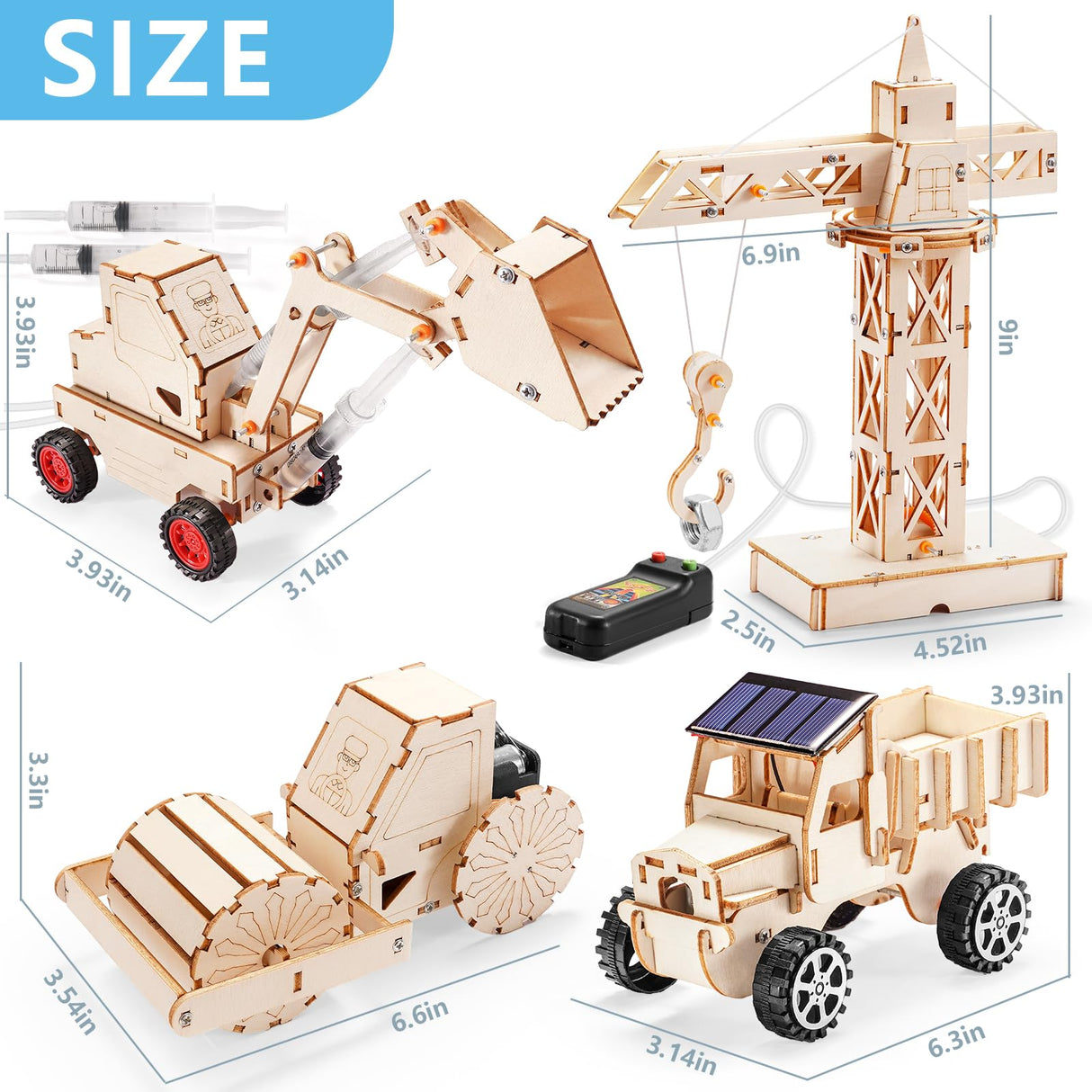 STEM Kits for Kids Ages 8-10 10-12, Wood Building Crafts Kit for Boys 8-12, Model Car Kit, 3D Wooden Puzzles Woodworking Science Projects, Construction Engineering STEM Toys for 8 10 13 12 14 Year Old Yutin