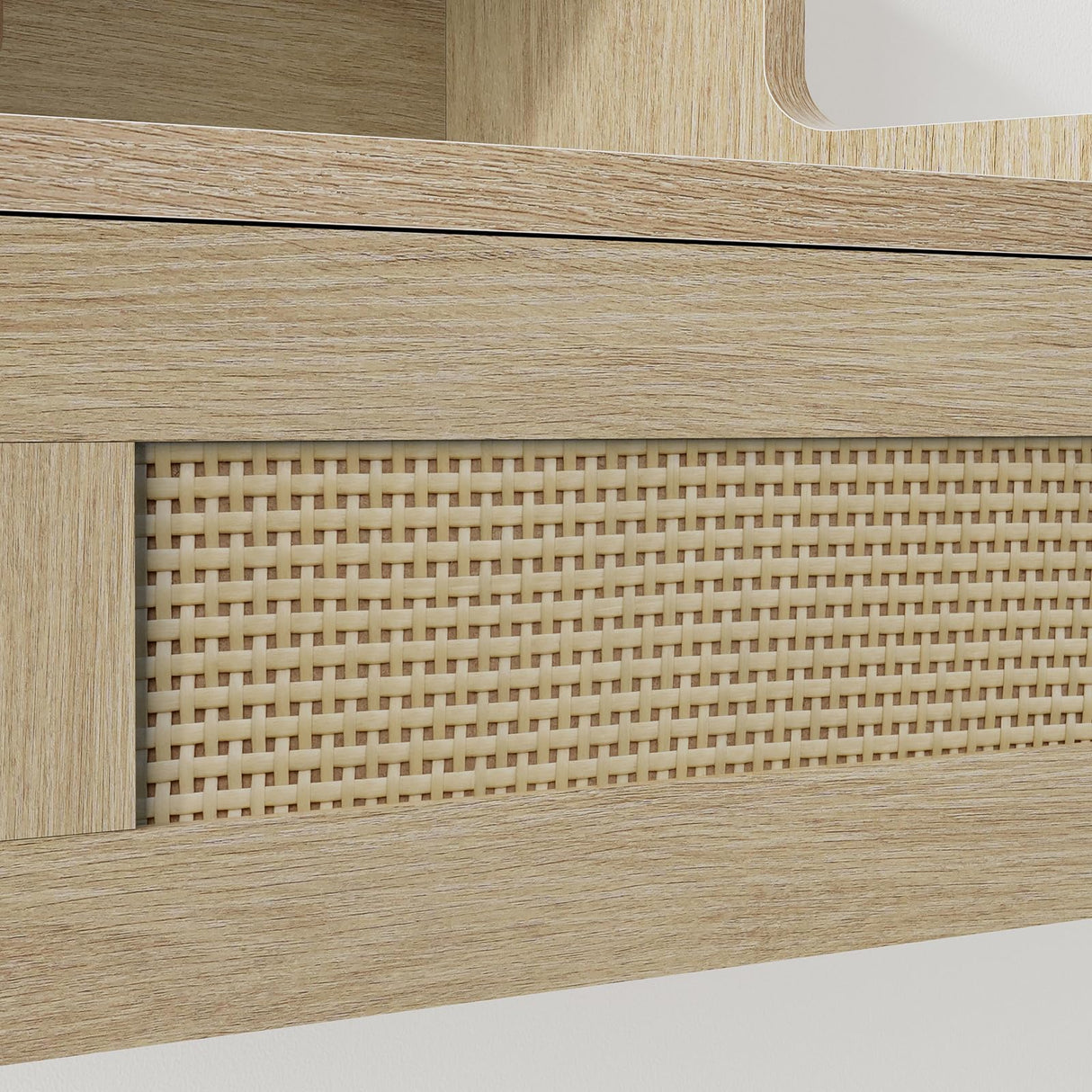 Giluta Floating Nightstand Set of 2 with Drawer & Open Shelf, Small Bedside Table Floating Night Stand for Bedroom Wood Wall Mounted Nightstands Giluta