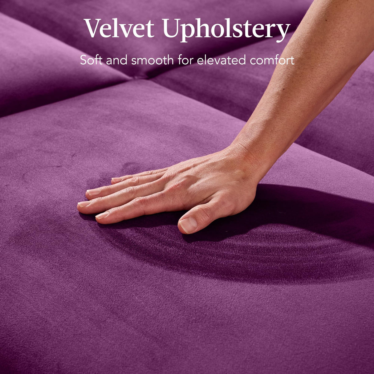 Best Choice Products 77" Mid Century Modern Velvet Loveseat Sofa, Couch, Convertible Sofa Sleeper Bed w/Real Wood, Removable Armrest - Plum Best Choice Products