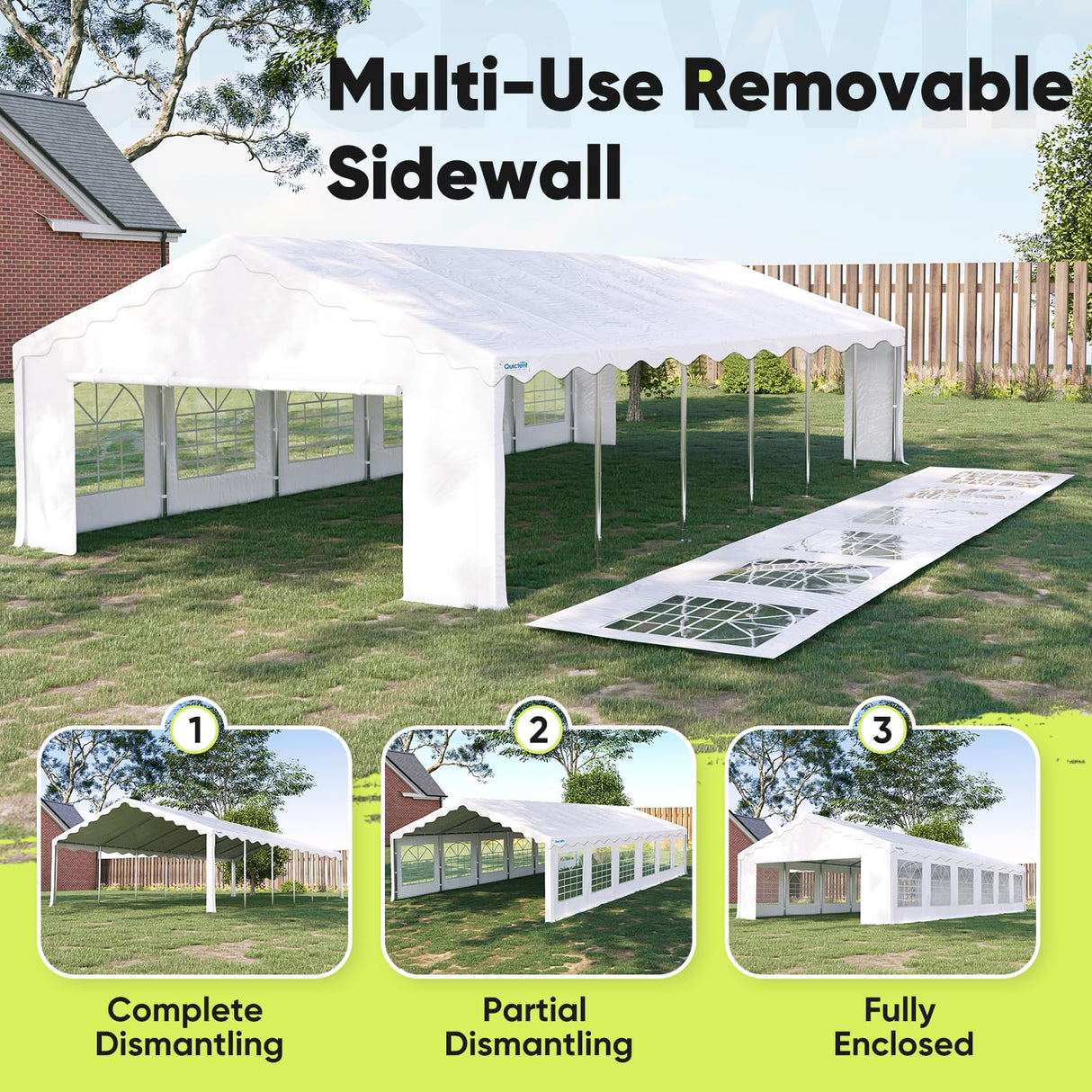 Quictent 20x40 Party Tent Heavy Duty Upgraded Galvanized Outdoor Canopy Tent Carport Wedding Event Shelter Wedding Tents for Parties with Storage Bags Quictent