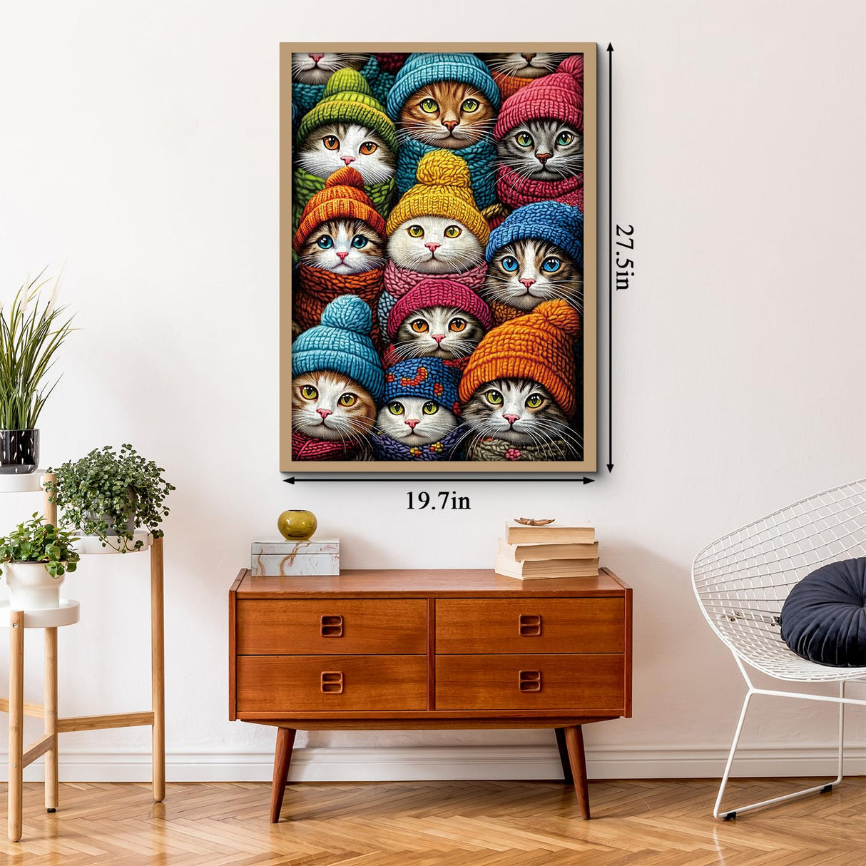 Winter Cat Puzzles for Adults 1000 Pieces, Funny Kitten Jigsaw Puzzles, Fantasy Hat Kitty Animal Puzzle as Home Decor PPuzzling