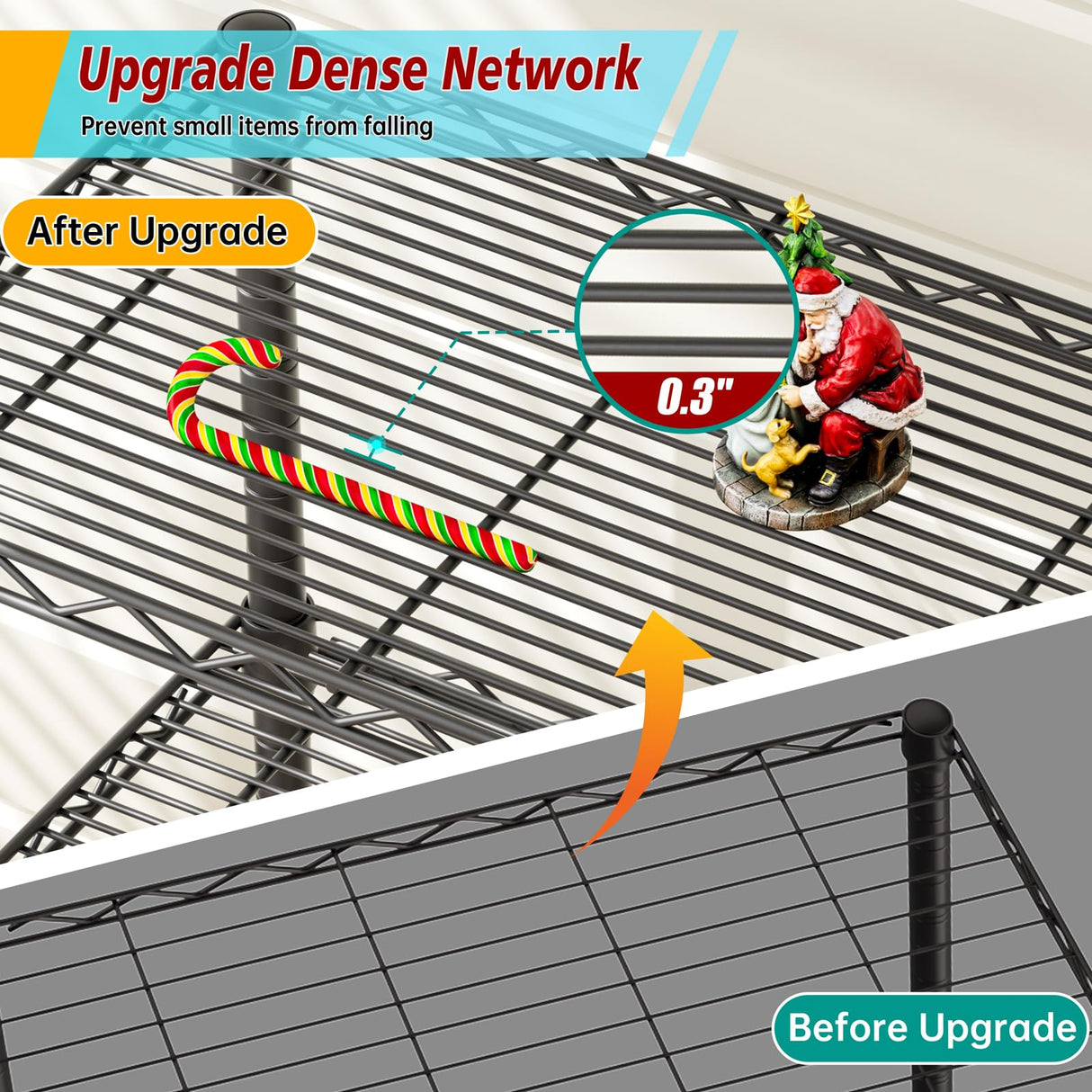 Golpart 6 Tier Adjustable Storage Shelves Narrow Mesh Gaps Metal Utility Shelf Wire Shelving Unit Organizer Rack for Home Kitchen Office Bathroom Pantry Room10 D x 16" W x 60" H Black Golpart