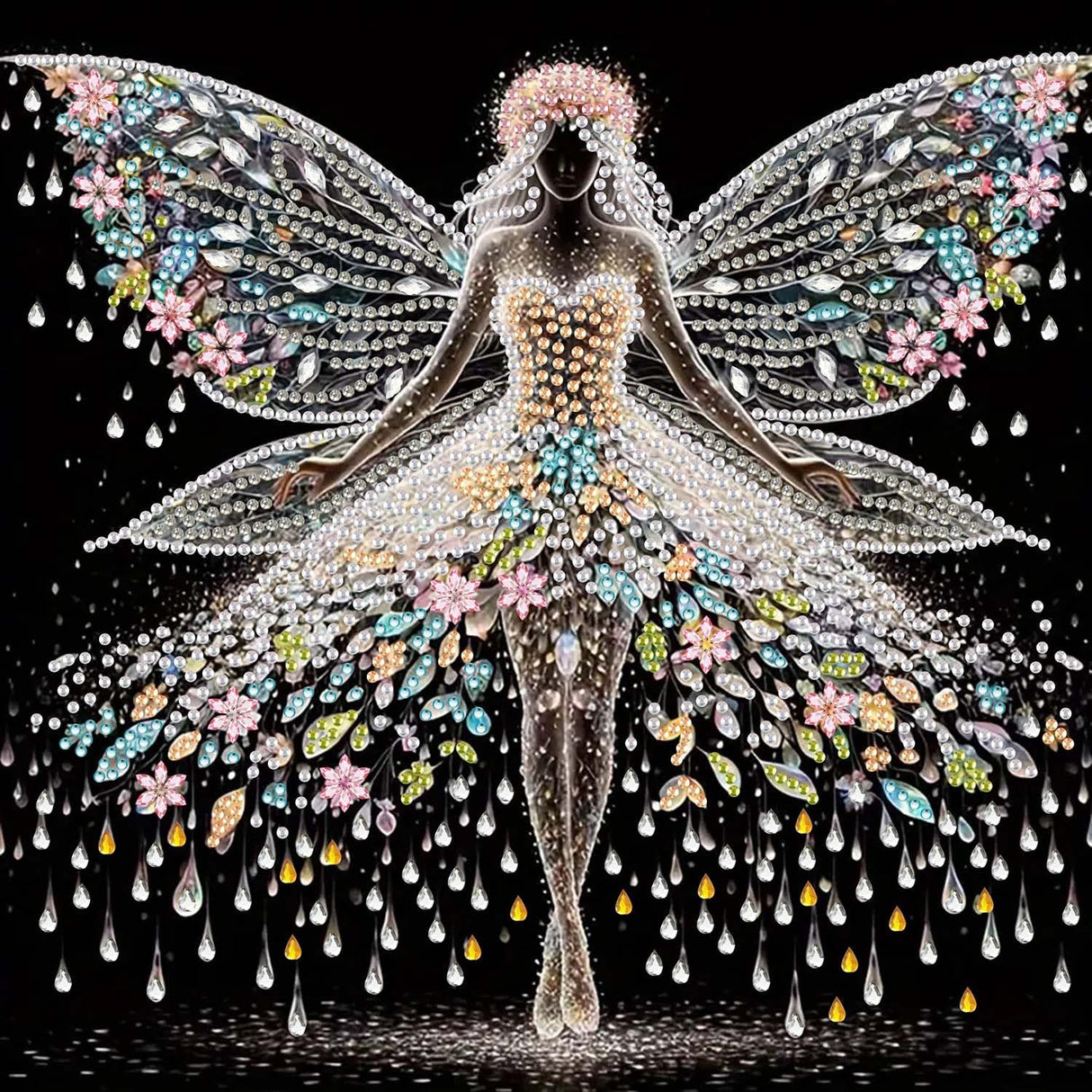 ZHUDENGXJL Fairy Diamond Art Kits for Beginners,Special Shape Angel Wings 5D Diamond Painting Kits for Adults,DIY Crystal Rhinestones Diamond Gem Art for Home Wall Decor 12×12Inch ZHUDENGXJL