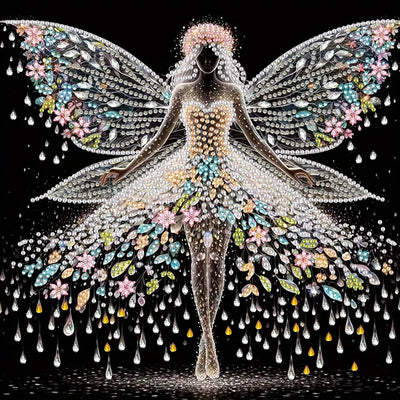 ZHUDENGXJL Fairy Diamond Art Kits for Beginners,Special Shape Angel Wings 5D Diamond Painting Kits for Adults,DIY Crystal Rhinestones Diamond Gem Art for Home Wall Decor 12×12Inch