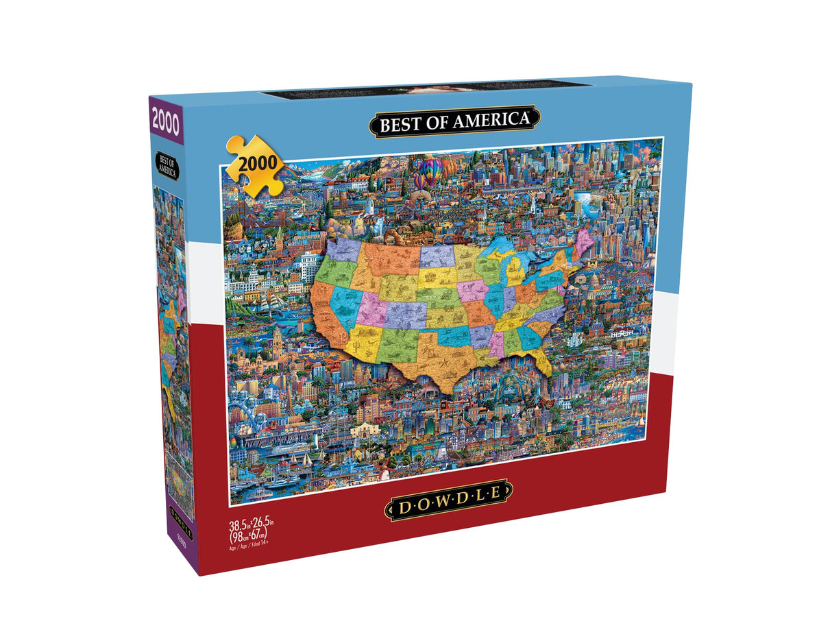 Buffalo Games - Dowdle - Best of America - 2000 Piece Jigsaw Puzzle for Adults Challenging Puzzle Perfect for Game Nights - Finished Size 38.50 x 26.50 Buffalo Games
