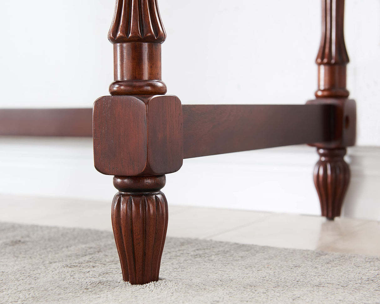 MODERION Solid Wood Computer Desk with 2 Drawers, Traditional Vanity Dressing Table, 46” Home Office Writing Desk, Workstation Easy Assembly Cherry MODERION