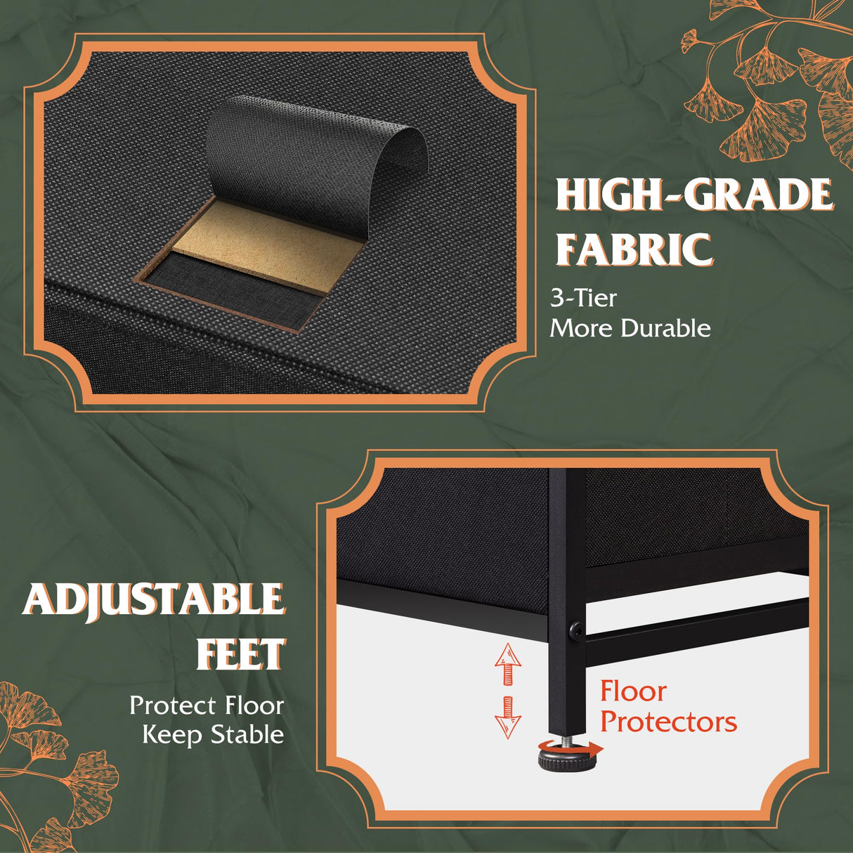 WLIVE 9-Drawer Dresser, Fabric Storage Tower for Bedroom, Hallway, Entryway, Closet, Tall Chest Organizer Unit with Fabric Bins, Steel Frame, Wood Top, Easy Pull Handle, Charcoal Black WLIVE