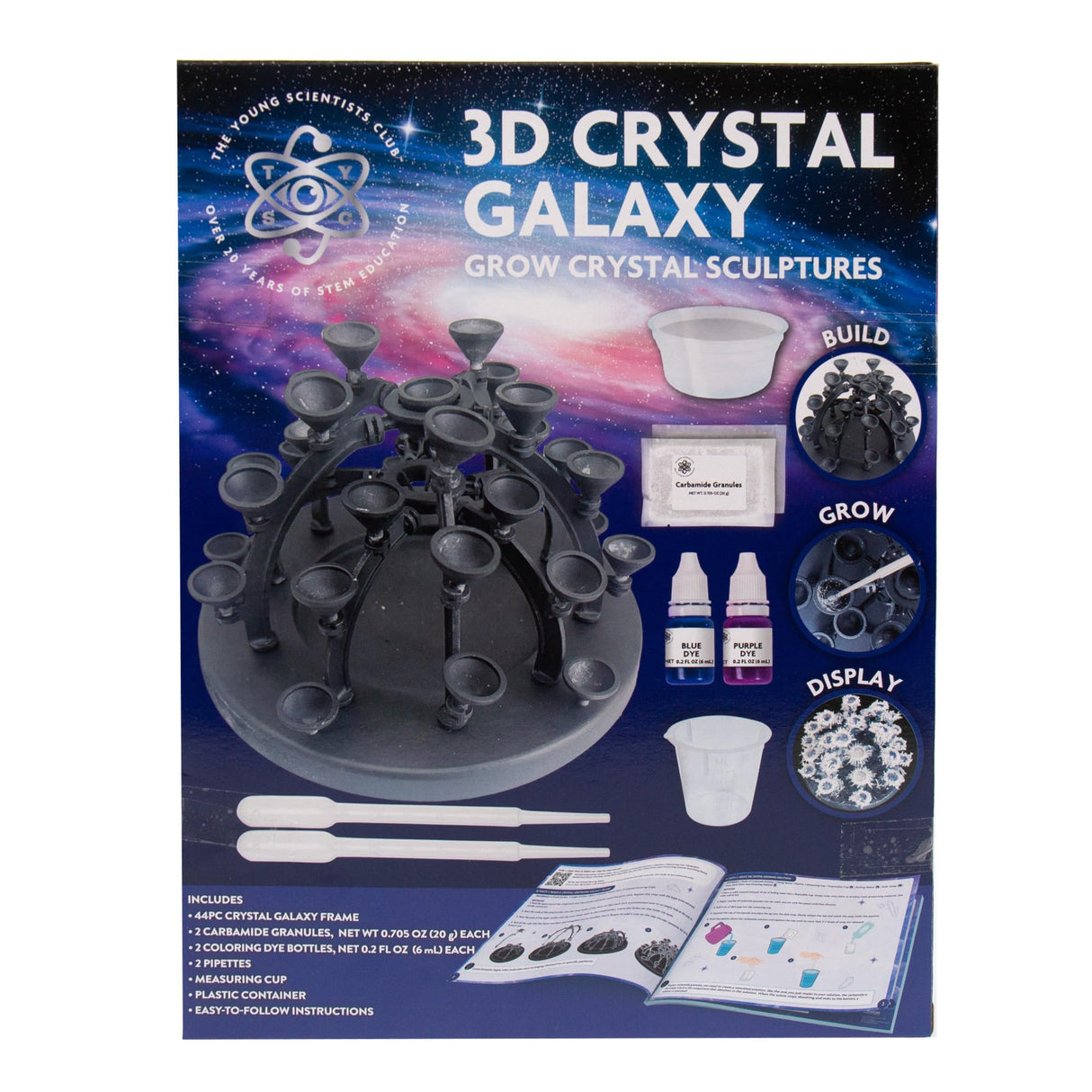 The Young Scientists Club 3D Crystal Galaxy, Grow Crystal Sculptures, Crystal Growing Kit for Kids Science Experiments Gifts for Boys & Girls, STEM Kits for Kids, STEM Toys, 8 Year Old Boy Gift The Young Scientists Club