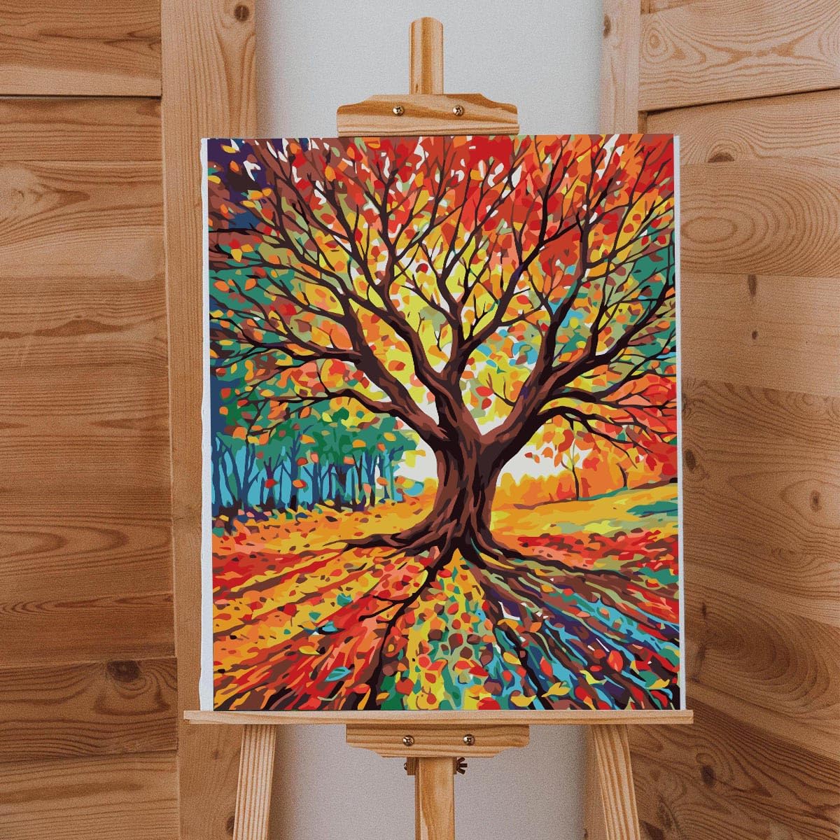 Tree of Life Paint by Numbers Kit for Adults Beginner Fall Tree Adult Paint by Number Kits On Canvas Adults' Paint-by-Number Kits DIY Oil Painting Kits for Gifts Home Wall Decor 16x20 Inch Lovepefe