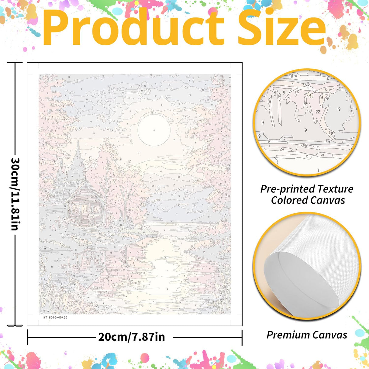 2 Pack Landscape Paint by Numbers for Adults, Landscape Paint by Numbers Kit for Adults, DIY Acrylic Adult Painting by Numbers Kits on Canvas for Gift Home Wall Art Decor 12x16 Inch (Rolled Package) Mandun