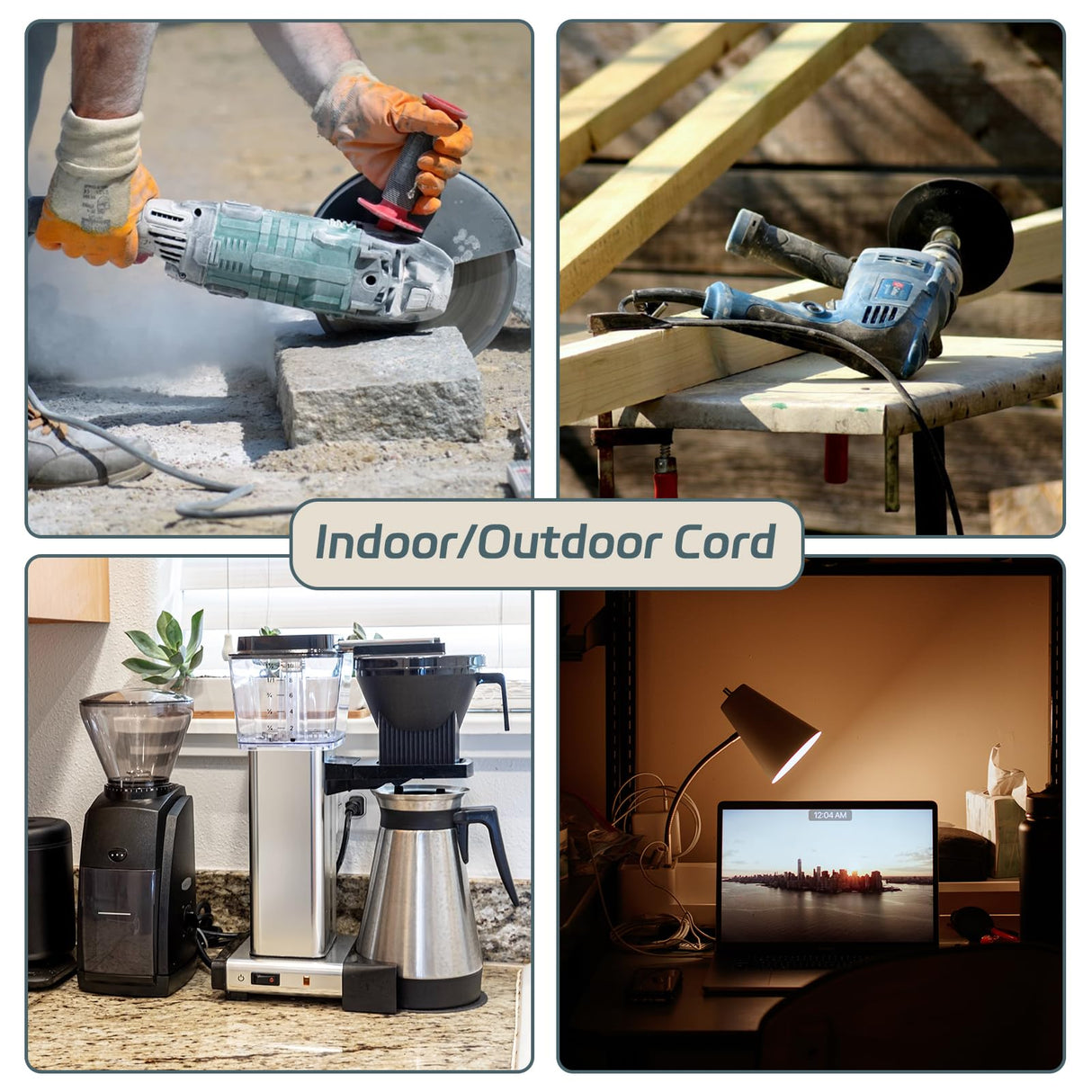 EP 75 Ft Outdoor Extension Cord - 16/3 SJTW Green Electrical Cable with 3 Prong Grounded Plug EP