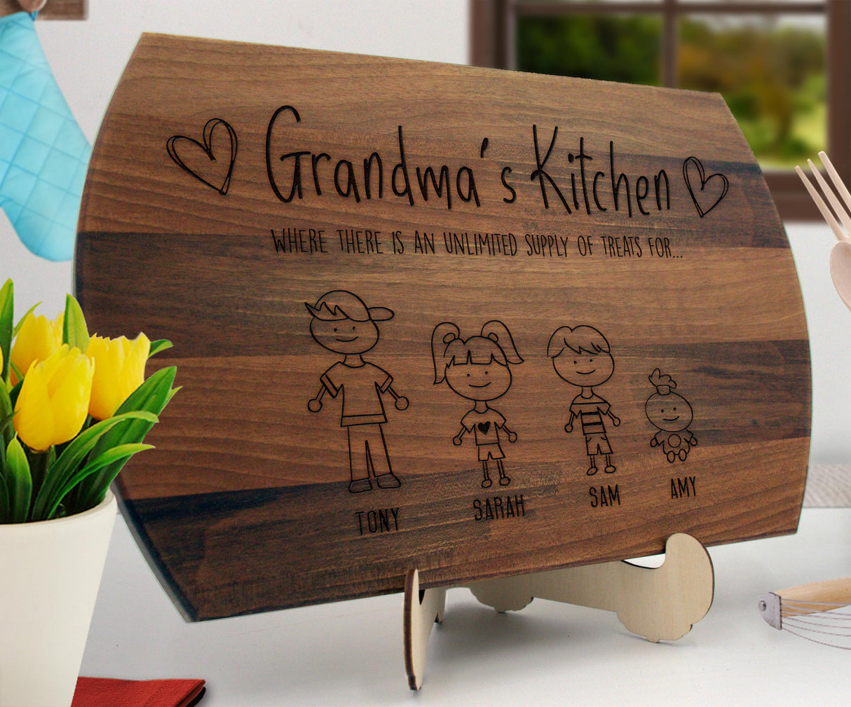 Robest's Gift For Grandma - Grandma Gifts, Custom Cutting Boards Wood Engraved, Personalized Cutting Boards Wood Engraved, Stuff For Moms Birthday, Mothers Day Kitchen Gifts, Cutting Board Customized Generic