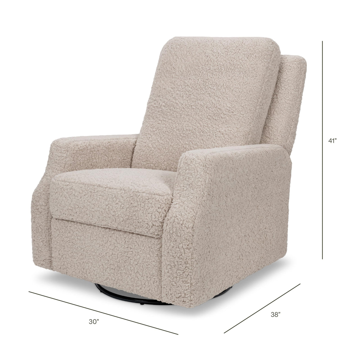 Namesake Crewe Glider Recliner Nursery Chair - GREENGUARD Gold & Certi-PUR US Certified, Cozy 360° Swivel Rocker Recliner, Versatile Glider Rocking Chair for Nursery & Living Room, Earl Grey Shearling NAMESAKE
