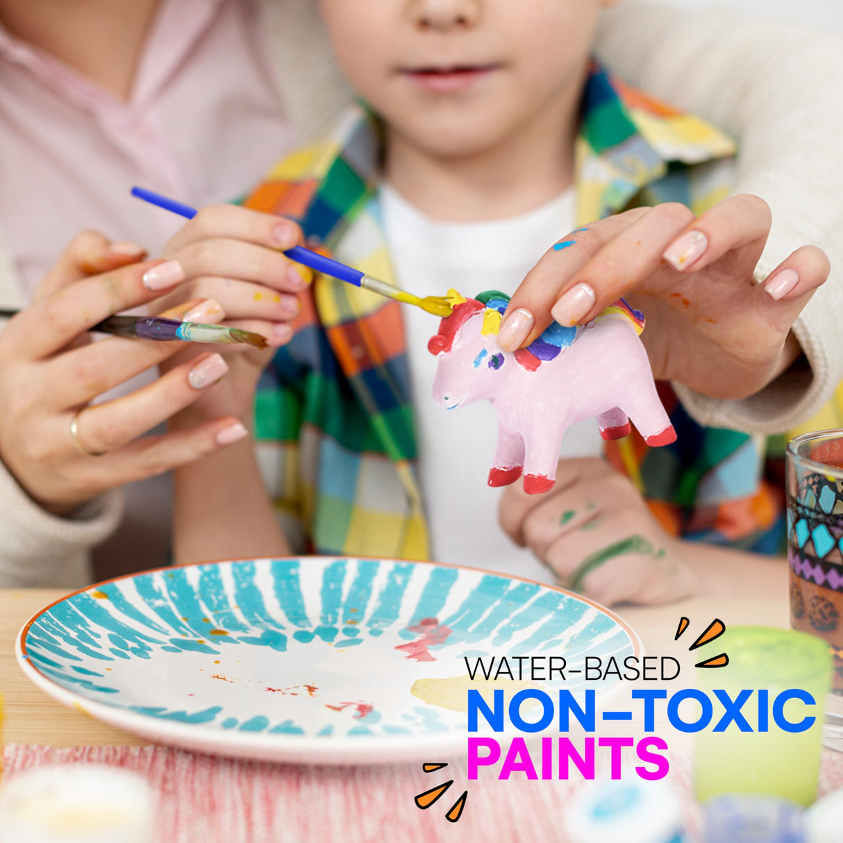 Neliblu Amazaque Paint Your Own Unicorn Kit - Pony Painting Kit Craft Set for Kids - Unicorn Painting Kit for Girls - Non-Toxic, Water-Based Paints Art DIY Set - Birthday, Party, School Craft Neliblu