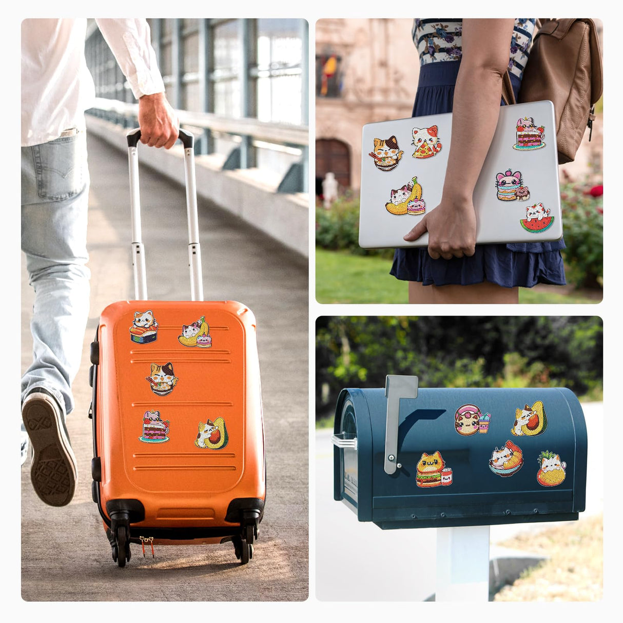 INCOK Cat Diamond Art Magnets Refrigerator - 12 PCS DIY Diamond Painting Kits Pineapple Hamburger Avocado Fridge Magnets Home Decors Art Crafts Birthday Gift for Adults Beginners Cat Lover INCOK