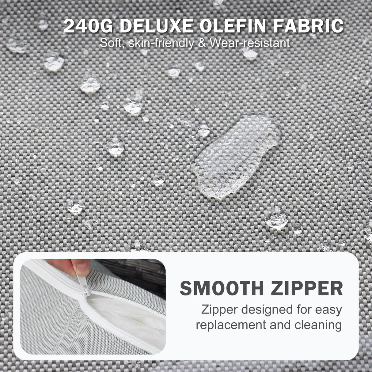 WELYAS 10 Piece Luxury Patio Furniture Set with 44" Fire Pit Table All Weather Outdoor Sectional with Thick Cushions Wicker Patio Conversation Set for Backyard, Deck, Garden WELYAS