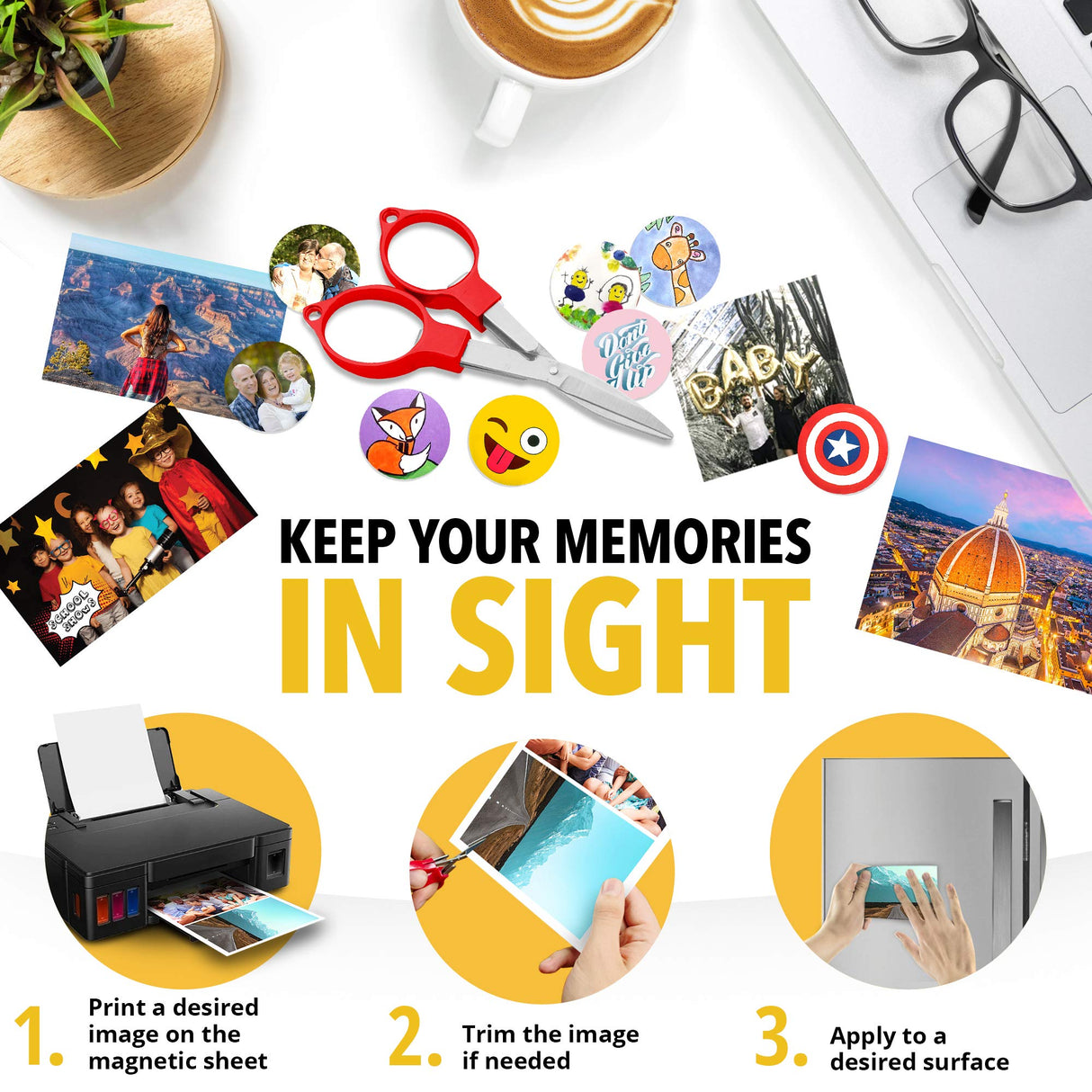 Inkjet-Optimized Printable Magnetic Sheets - 8.5x11 Magnet Paper for DIY Stickers, Decorations, Labels - Easy to Print, Cut & Create Your Own Magnets (Matte, 5pcs) X-bet MAGNET